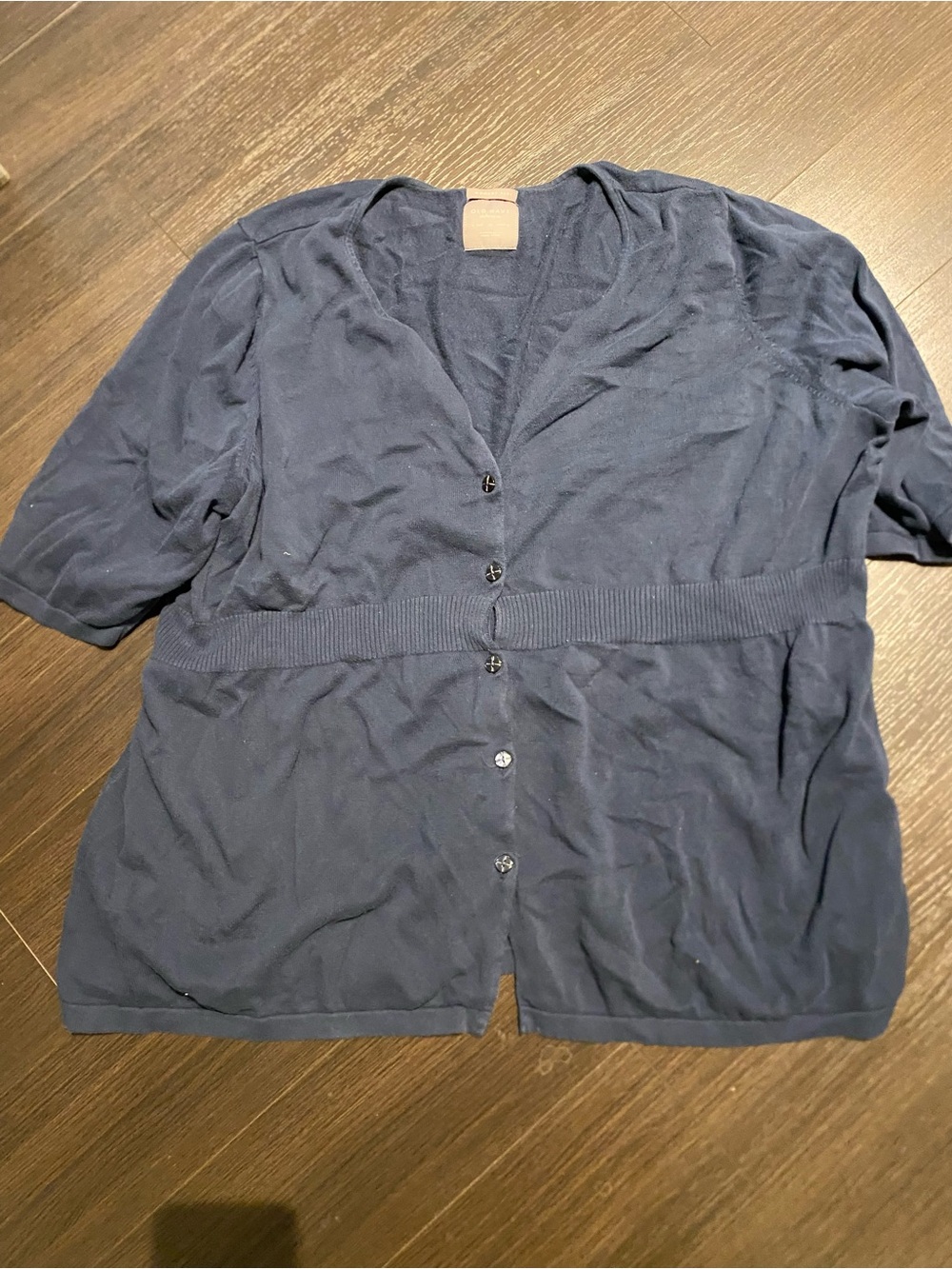 Old Navy Women's 4X Blue Button Up Short Sleeve Sweater